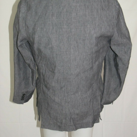 ARI Linen Cotton Blend Gray Woven Three Burton Blazer 42R - Picture 7 of 9